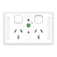 Clipsal - Pro Series Twin Power Point Horizontal Mount,10mA RCD 10A, 250V, Extra Vivid White