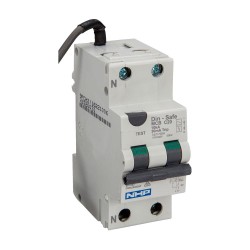 NHP DIN-T Residual Current Device Short Body w/ Overcurr 10kA 20A 1Pole and N C Curve 30mA Type AC