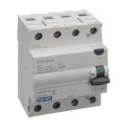 NHP DIN-T Residual Current Circuit Breaker RCCB 3Pole and Neutral 40A 30mA Type A