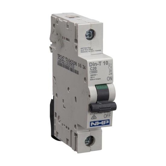 NHP DIN-T Miniature Circuit Breaker 10kA 1Pole 20A C Curve