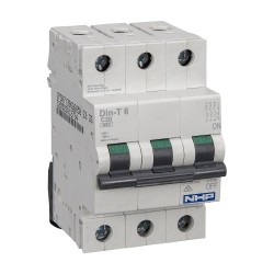 NHP DIN-T Miniature Circuit Breaker 6kA 3Pole 6A C Curve