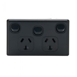 TESLA Double GPO x Switch Black