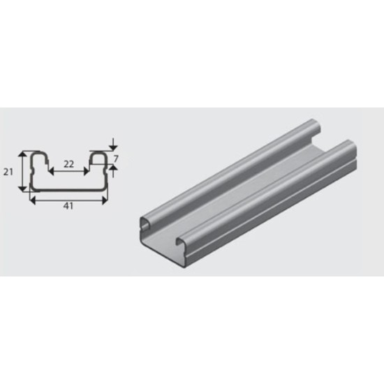 E4000 41x21mm Ribbed Channel/Strut G