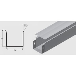 FK005100 Duct & clip on lid 50x50 Galvanised