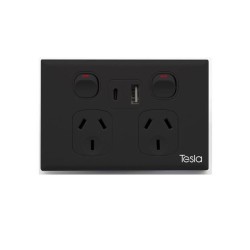 TESLA GPO2 USB 2x2.4 Amp (A+C) (3.5 Max) - Black