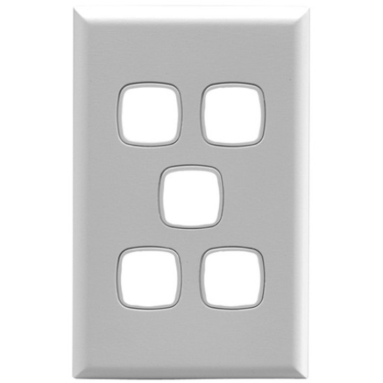 HPM 5-Gang Switch Plate White