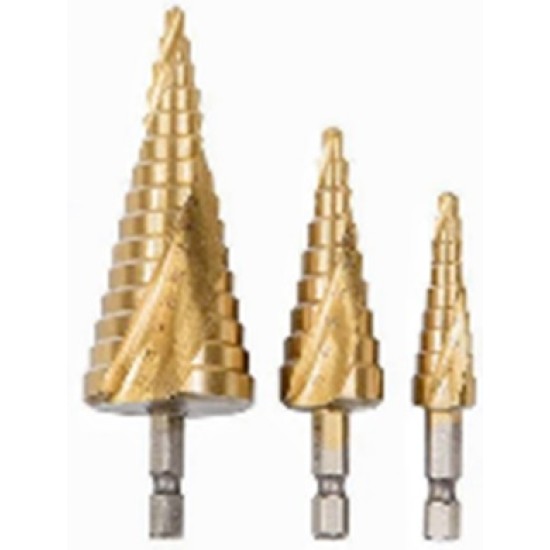 HSS STEP DRILL BITS SET 4-12MM 4-20MM 4-30MM