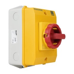 Socomec ISO Enclosed Isolator, IP 65 Plastic Yellow, Handle - Red, 3P 63A