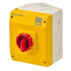 Socomec ISO Enclosed Isolator, Large IP 65 Plastic Yellow, Handle - Red, 3P 40A