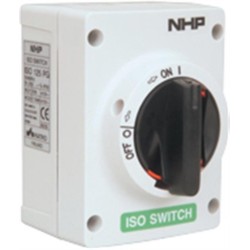 ISO125PG  Iso Enclosed Switch 1P 25A Grey Poly Black Handle