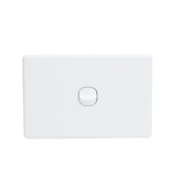 OHM 1-Gang 10A Switch Bevelled Edge - White