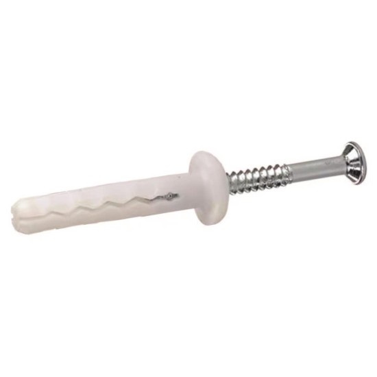 Nail in Plug 6.5mm x 40mm Mushroom Head Zinc (PK100)