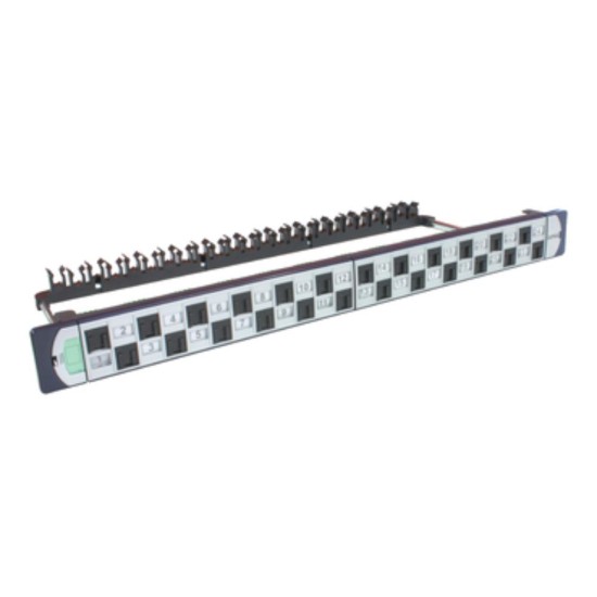 Clipsal Actassi P/Panel 24 Port CAT6A UTP Shutter with Jacks