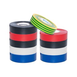 Tape Electrical PVC Width 18mm x Length 20m 0.18mm-Thick Rainbow 10-Pack