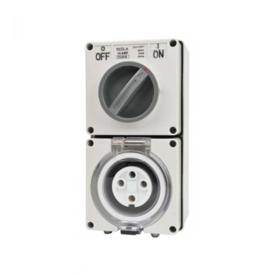 Combination Switched Socket Outlet - 20 AMP 4 Round Pin IP66 500V