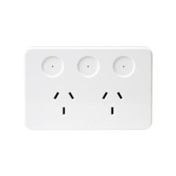 SAL PIXIE SMART TWIN SWITCH SOCKET OUTLET 240 VOLT 10A WHITE