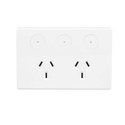 SAL PIXIE SMART TWIN SWITCH SOCKET OUTLET 240 VOLT 10A WHITE