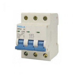 Tesla 3 Pole 10 Amp 6kA MCB