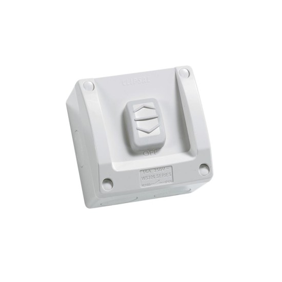 Weathershield, Surface Switch, 1 Gang, 250VAC, 10A, WS Series, Intermediate