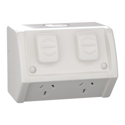 Weathershield, Socket, Twin, 15A, 250VAC, IP54