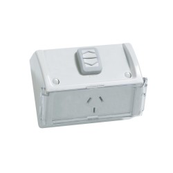 Weathershield, Single Switch Socket Outlet, 250V, 10A, Weather Proof, Flap