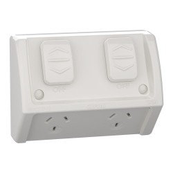 Weathershield, Socket, Flush, Twin, 10A, 250VAC, IP54